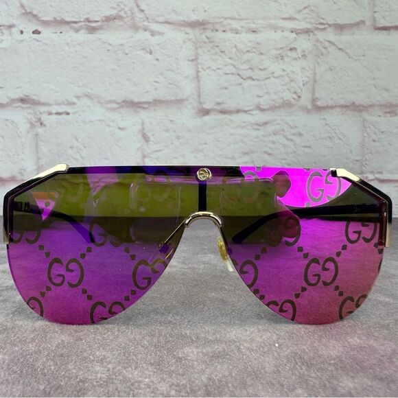 Gucci Women's 63mm Pilot Logo Gradient Sunglasses - Pink GG0584s - Picture 2 of 15